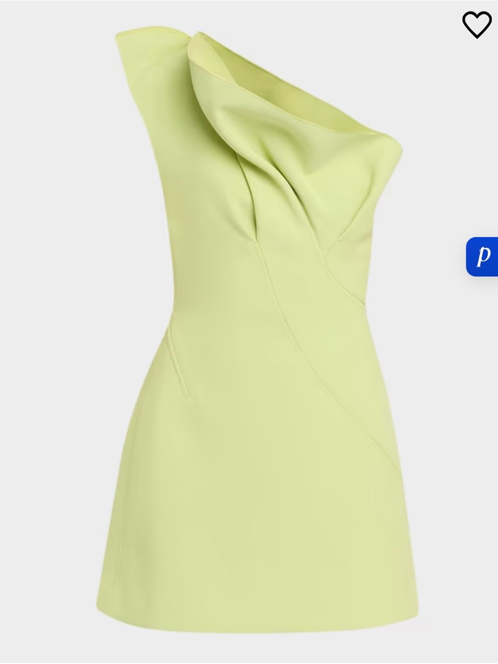 Acler One-Shoulder Lugano one shoulder a line Lemon Lime Mini Dress